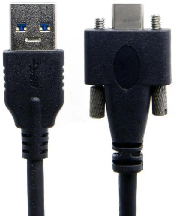 Alt view image 2 of 6 - AJMRTC 1.2M USB 3.1 TypeC Dual Screw Locking to Standard USB 3.0 Data Cable, Panel Mount Type 5Gbps HighSpeed Transfer Cord for Industrial Equipment, Docking Station, Desktop PC Peripherals