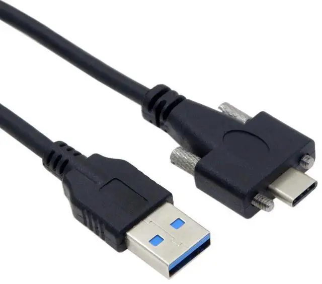 Alt view image 6 of 6 - AJMRTC 1.2M USB 3.1 TypeC Dual Screw Locking to Standard USB 3.0 Data Cable, Panel Mount Type 5Gbps HighSpeed Transfer Cord for Industrial Equipment, Docking Station, Desktop PC Peripherals