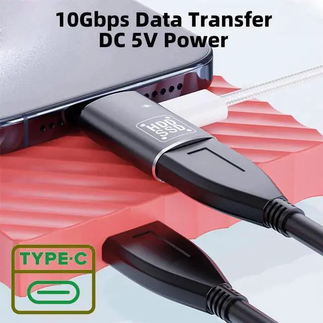 Alt view image 3 of 7 - AJMRTC 10Gbps USBC to USB 3.0 Female OTG Adapter, DC 5V Power & Data Converter TypeC Male to USBA Female OTG Connector for USBC Tablets, Smartphones and USBC Peripheral Host Devices