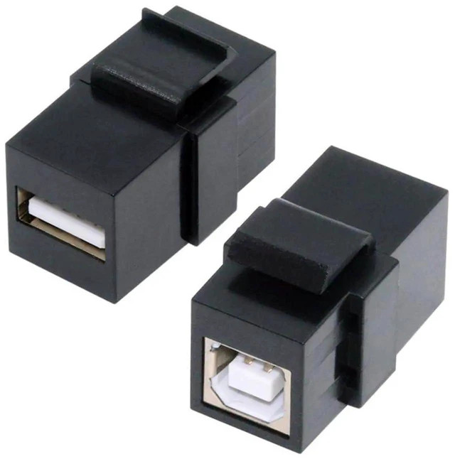 Alt view image 5 of 7 - AJMRTC USB 2.0 TypeA Female to TypeB Female Keystone Jack Coupler Adapter, WallPlate Panel Mount Keystone Insert Coupler for USB Cable Extension, Home Office Wall Outlet Panel Installation