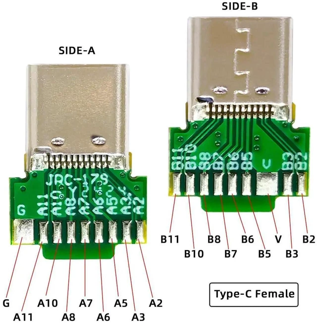 Alt view image 2 of 7 - AJMRTC 2Pcs DIY SolderType USB 3.1 TypeC Male Plug & Female Socket Connector with PCB Board, OEM Replacement USBC Port Kit for Custom Cable Making, Electronics Repair and Hardware Modification Proj
