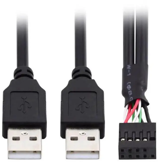 Alt view image 6 of 7 - AJMRTC 50cm Motherboard 9Pin 10Pin Female Header Housing to Dual USB 2.0 TypeA Male Cable, Internal PC Chassis Extension Cord for Front Panel USB Port Replacement and Custom PC Building
