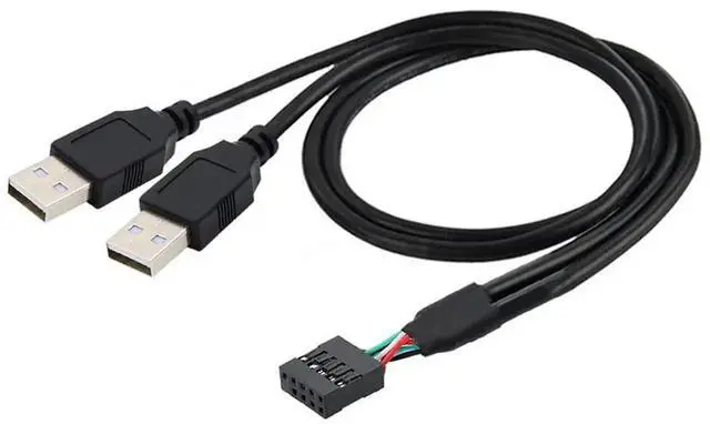Alt view image 7 of 7 - AJMRTC 50cm Motherboard 9Pin 10Pin Female Housing to Dual USB 2.0 TypeA Male Cable, Internal Chassis Extension Cable for PC FrontPanel USB Repair, Custom Desktop and Industrial Host Modding