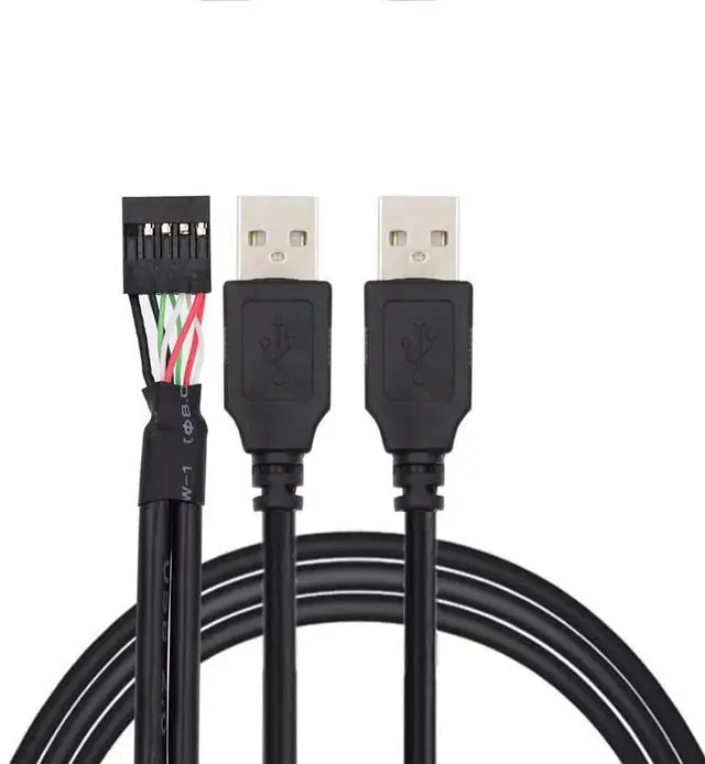 Alt view image 4 of 7 - AJMRTC 50cm Motherboard 9Pin 10Pin Female Housing to Dual USB 2.0 TypeA Male Cable, Internal Chassis Extension Cable for PC FrontPanel USB Repair, Custom Desktop and Industrial Host Modding