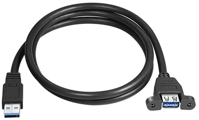 Alt view image 6 of 7 - AJMRTC 50cm 5Gbps USB 3.0 Panel Mount Extension Cable, TypeA Male to Female Panel Header Connector with Mounting Screws for PC Case Modding, Industrial Equipment and Embedded Hardware Panel Installat