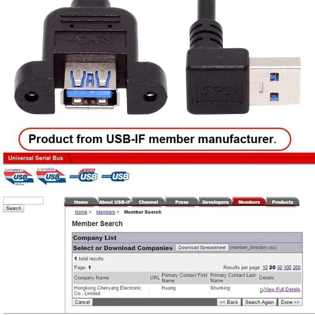 Alt view image 3 of 7 - AJMRTC 30cm 90 Degree DownAngled USB 3.0 PanelMount Cable, 5Gbps TypeA Male to Female Panel Header Extension Cord for PC Case Modding, Industrial Devices and Embedded Hardware Panel Installation