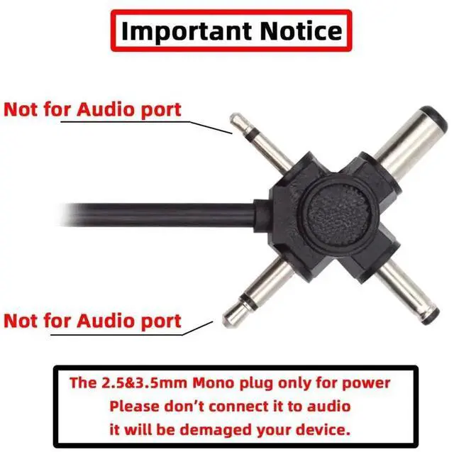 Alt view image 3 of 7 - AJMRTC 4in1 USB 2.0 TypeA Male to DC 5V Barrel Power Charging Cable, Interchangeable Tips 5.5x2.1mm,4.0x1.7mm,Mono 3.5mm,2.5mm,PowerOnly Cord for LED Strips,Speakers,Router,Fan and 5V DCPowered S