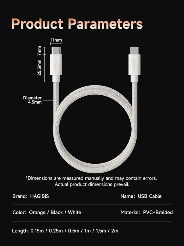 Alt view image 2 of 7 - AJMRTC Wedge Joint USBC Cable, 240W Fast Charging Flexible USB TypeC Cord, 480Mbps Data Transfer, Compatible with iPhone 17 16 15 Pro Max, MacBook Pro Air, White, 1.6FT Short Charging Cable
