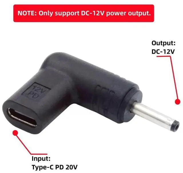 Alt view image 5 of 7 - AJMRTC USB 3.1 TypeC Female to DC 12V 3.5x1.3mm Plug PD Emulator Trigger Adapter, 90Degree Angled Barrel Power Converter for 12V DC Devices Powered by USBC PD Chargers
