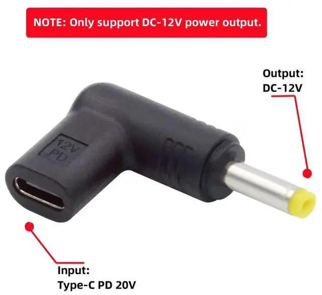 Alt view image 3 of 7 - AJMRTC USB 3.1 TypeC Female to DC 12V 4.8x1.7mm Plug 90Degree Angled PD Emulator Trigger Adapter, LShaped Barrel Power Converter for 12V DC Devices Powered by USBC PD Chargers