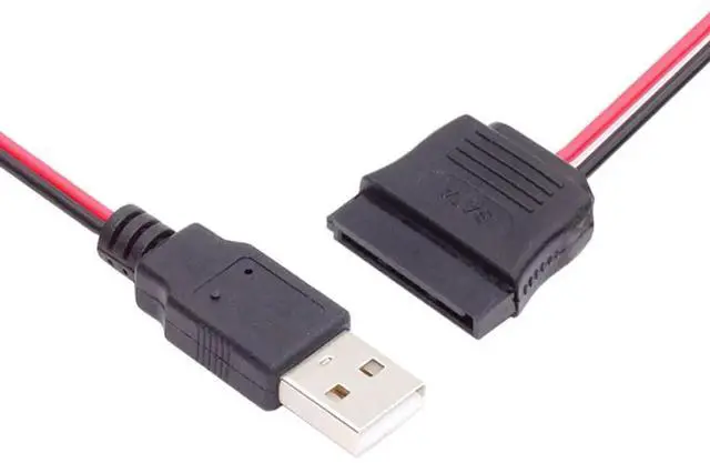 Main image of AJMRTC Single USB 2.0 DC 5V to SATA 15Pin Power Cable, 5V 2A Max SATA Power Supply Cord for 2.5 Inch SATA HDD SSD Hard Disk Drive Power Supply Adapter Cable