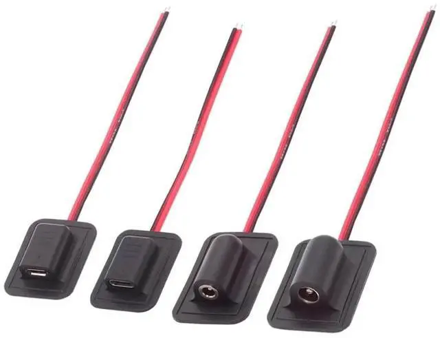Main image of AJMRTC 4Pcs/Lot Power Extension Cables, TypeC MicroUSB to DC 5.5x2.1mm & 3.5x1.35mm DC Power Cord for Backpack Charging, Electric Heating Pads, 5V DIY Power Supply Conversion Cables