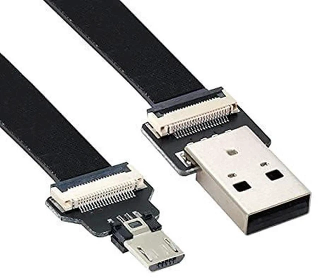 Alt view image 3 of 7 - AJMRTC 50cm Flat Slim FPC USB 2.0 TypeA Male to Micro USB 5Pin Male Data Cable, UltraThin Flexible Ribbon Cord for FPV Drones, External Disk, Smartphone MicroUSB Device Data & Power Connection