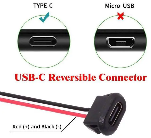 Alt view image 7 of 7 - AJMRTC 5Pcs Set DIY OEM TypeC Female Socket to 2Pin Header Cable, 2.0mm Pitch Latch Mount Type DC 5V Power Connector Wire for DIY Project, Electronic Repair, Circuit Board Soldering Work
