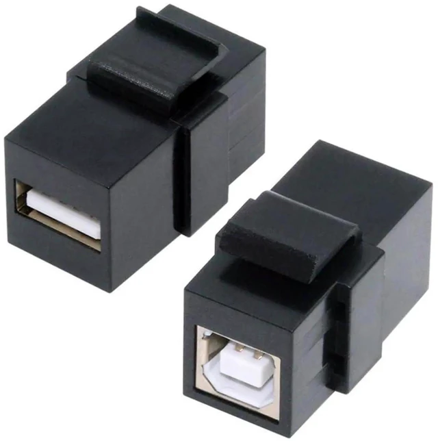 Alt view image 5 of 7 - AJMRTC USB2.0 TypeA Female to TypeB Female Keystone Jack Coupler Adapter, Wall Plate Panel Mount USB Coupler for USB Cable Extension, WallMount Insert for Office Home Network Panel Installation