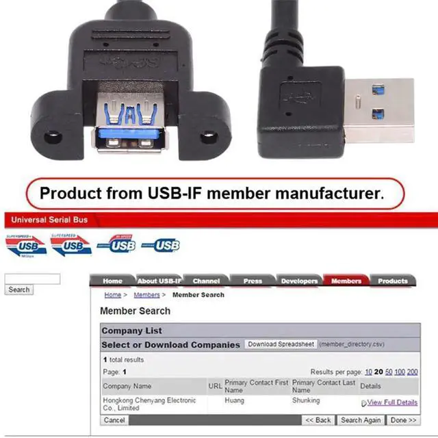 Alt view image 5 of 7 - AJMRTC Left Angled 90 Degree USB 3.0 TypeA Male to Female Panel Mount Header Cable 30CM, SuperSpeed 5Gbps PanelType Extension Cord for Industrial Equipment, Cabinet Internal Wiring