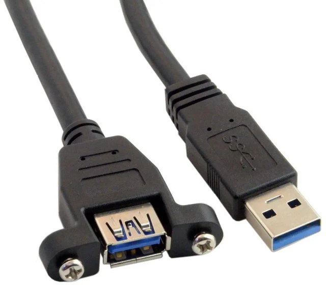 Alt view image 3 of 7 - AJMRTC 5Gbps USB 3.0 TypeA Male to Female Panel Mount Header Cable 50CM, Screw Fixed USB 3.0 Panel Extension Cord, High Speed Data Transfer Cable for Industrial Cabinet, Machine Vision, DIY Internal