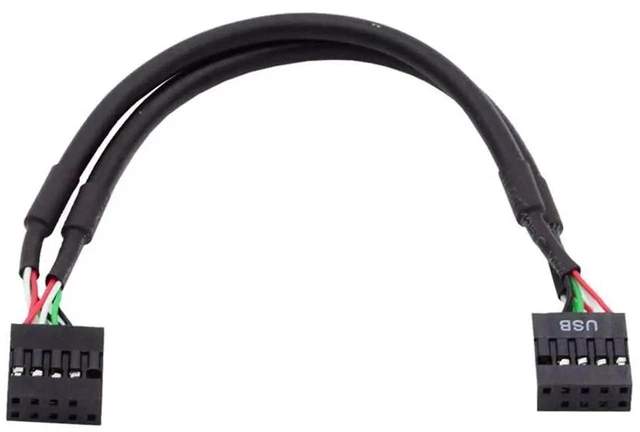 Alt view image 7 of 7 - AJMRTC Dual USB 3.1 Front Panel Socket KeyA TypeE to USB 2.0 9Pin 10Pin Mainboard Header Male Extension Adapter Cable for Desktop PC Chassis DIY Motherboard Internal Port Conversion