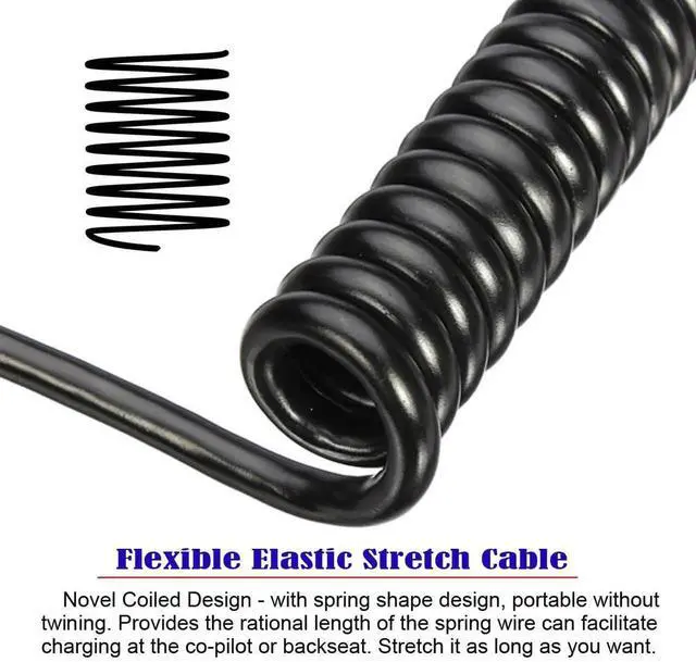 Alt view image 3 of 7 - AJMRTC 100cm Coiled Stretch OTG Extension Cable 5Gbps USB3.0 TypeA Male to MicroUSB3.0 Male Cord for U Disk, Smartphone, Camera, Portable Hard Drive Data Sync Transfer