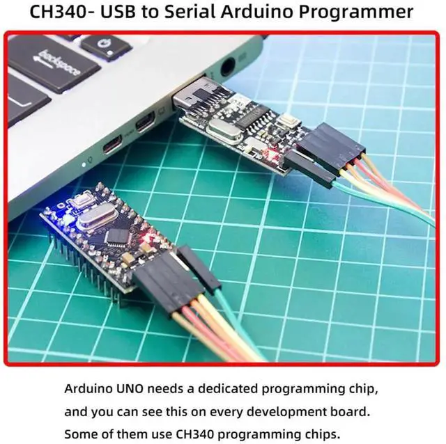 Alt view image 4 of 7 - AJMRTC USBC Male to TTL Serial Adapter Board, CH340G CH340 Chip 3.3V 5V Selectable Voltage Serial Converter Module, Replacement for PL2303, Without Housing for DIY Electronic Project