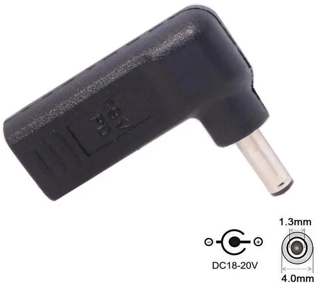 Alt view image 6 of 6 - AJMRTC 90 Degree Angled USBC to DC 19V PD Emulator Trigger Adapter, USB 3.1 TypeC Female to DC 4.0×1.3mm Male Barrel Power Converter for 19V DC Jack Laptops, CenterPositive Polarity