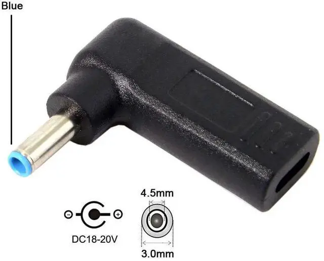 Alt view image 6 of 6 - AJMRTC 90 Degree Angled USBC to DC 4.5×3.0mm PD Emulator Trigger Adapter, USB 3.1 TypeC Female to DC 4.5x3.0mm Male Barrel Power Converter for 1820V DC Jack Laptops, CenterPositive Polarity