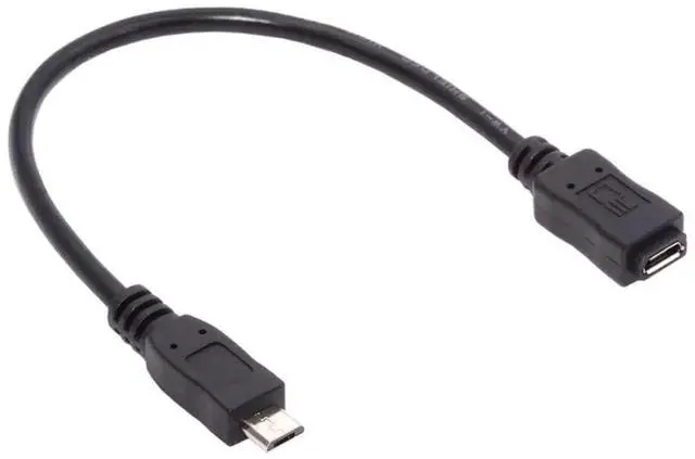 Main image of AJMRTC 20cm Micro USB 2.0 5Pin FullPin Connected Male to Female Extension Cable, Complete IDPin Connection Supports OTG Function for Tablet, Smartphone and MicroUSB Powered Devices