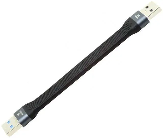 Main image of AJMRTC 13cm USB 3.1 TypeA Male to USB3.0 TypeA Male Flat Slim FPC Extension Cable, 10Gbps Super Speed Flat Ribbon Data Cord for Laptop, Desktop, HighSpeed USB Storage and DIY Internal Wiring
