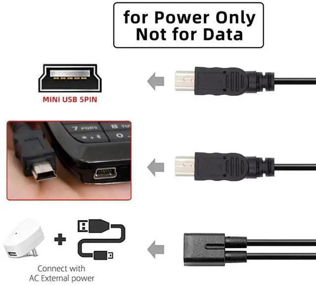 Alt view image 3 of 7 - AJMRTC 20cm Mini USB 2.0 Female to Dual Mini USB 5Pin Male YSplitter Charging Cable, DC 5V PowerOnly Extension Cord for Dual MiniUSB Powered Devices, GPS, Dash Cam, Old Handheld Gadgets