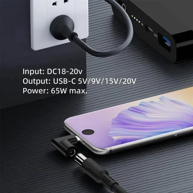 Alt view image 2 of 7 - AJMRTC 90Degree Angled DC 3.5×1.3mm Jack to USBC Male PD Power Adapter, DCBarrel to TypeC Charging Converter for 1820V Input, for USBC Laptops, Smartphones, Tablets and PDEnabled Portable Devi
