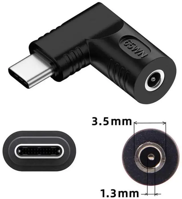 Alt view image 5 of 7 - AJMRTC 90Degree Angled DC 3.5×1.3mm Jack to USBC Male PD Power Adapter, DCBarrel to TypeC Charging Converter for 1820V Input, for USBC Laptops, Smartphones, Tablets and PDEnabled Portable Devi