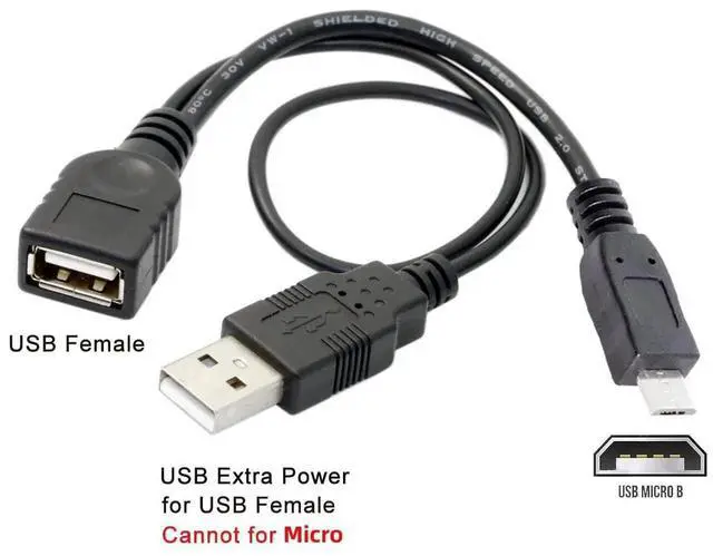 Alt view image 3 of 5 - AJMRTC Black Micro USB 2.0 OTG Host Cable with USB Power Supply, OTG Adapter Cord for Galaxy S3 i9300 S4 i9500 Note2 N7100 Note3 N9000 S5 i9600, Connect Flash Disk, USB Peripherals for Old Android Pho