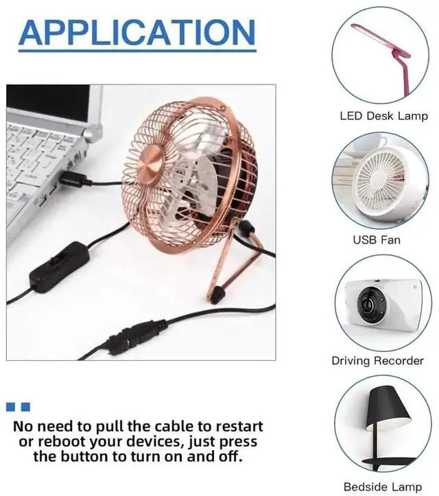 Alt view image 2 of 7 - AJMRTC Micro USB 2.0 Extension Cable with On Off Power Switch Button, Micro 5Pin Male to Female DC 5V Power Cord for Desk Lamp, Mini Fan, Camera, LED Light, Small 5V USB Powered Electronics