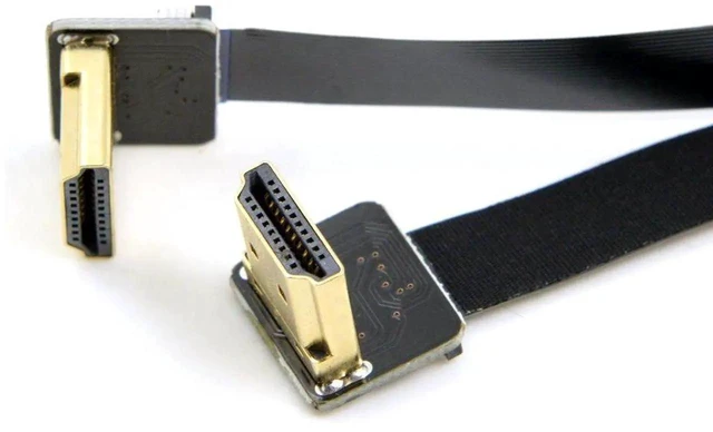 Alt view image 4 of 6 - AJMRTC Dual UpAngled 90 Degree HDMI TypeA Male to Male FPC Flat Cable 20cm, UltraThin Flexible HDTV Ribbon Cord for FPV Multicopter Drone Brushless Gimbal Aerial Photography