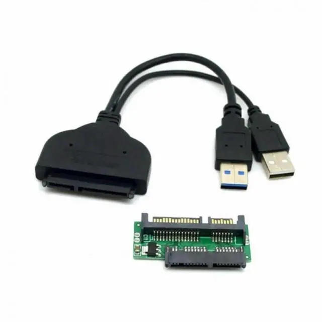 Main image of AJMRTC USB 3.0 to SATA & MicroSATA Hard Drive Adapter with Extra USB Power Cable, Converter for 1.8Inch MicroSATA and 2.5Inch SATA HDD SSD, Data Backup & Disk Reading Tool