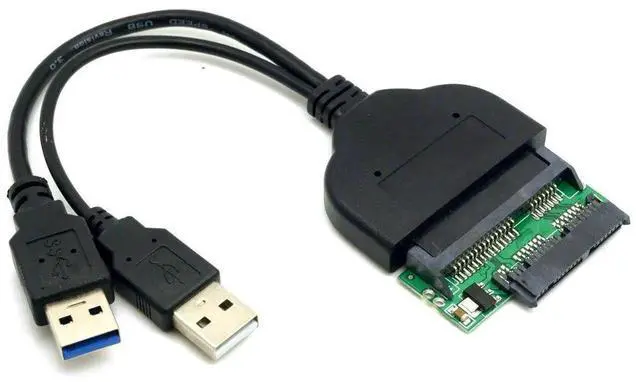 Alt view image 7 of 7 - AJMRTC USB 3.0 to SATA & MicroSATA Hard Drive Adapter with Extra USB Power Cable, Converter for 1.8Inch MicroSATA and 2.5Inch SATA HDD SSD, Data Backup & Disk Reading Tool