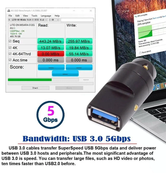 Alt view image 4 of 7 - AJMRTC USB 3.0 TypeA Female SolderType Receptacle Socket, 5Gbps DIY OEM Connector with Aluminum Alloy Shell, Custom Fit for 6.0mm Outer Diameter Cable for Electronic Modification Project