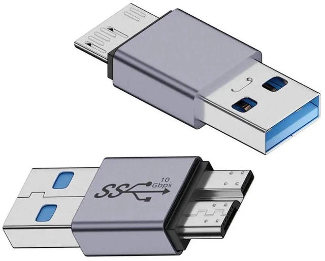 Main image of AJMRTC 10Gbps USBA Male to Micro 3.0 B Male Adapter, USB3.2 Gen2 Data & Power Converter for Laptop, External SSD, Portable Hard Disk, HighSpeed Storage Data Sync