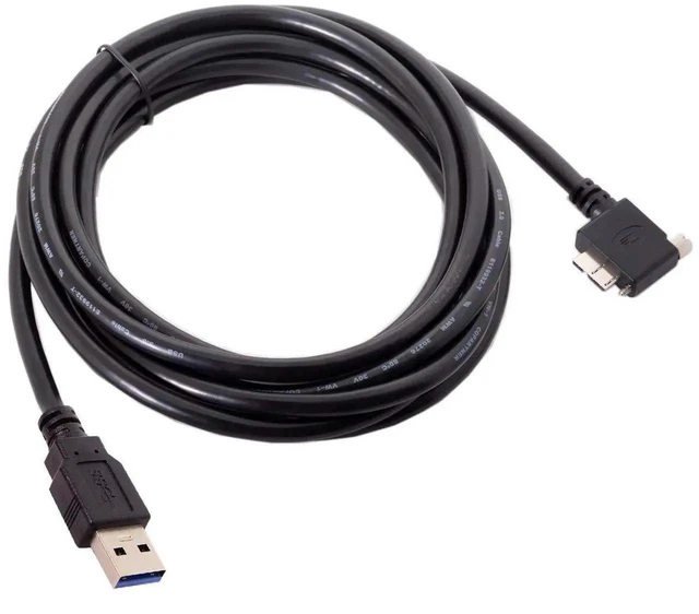 Alt view image 4 of 7 - AJMRTC 1.2M 90Degree RightAngled USB3.0 MicroB Male with ScrewLock Mount Data Cable, 5Gbps Machine Vision Cord for Industrial CCD Camera, HighSpeed Image Data Transmission