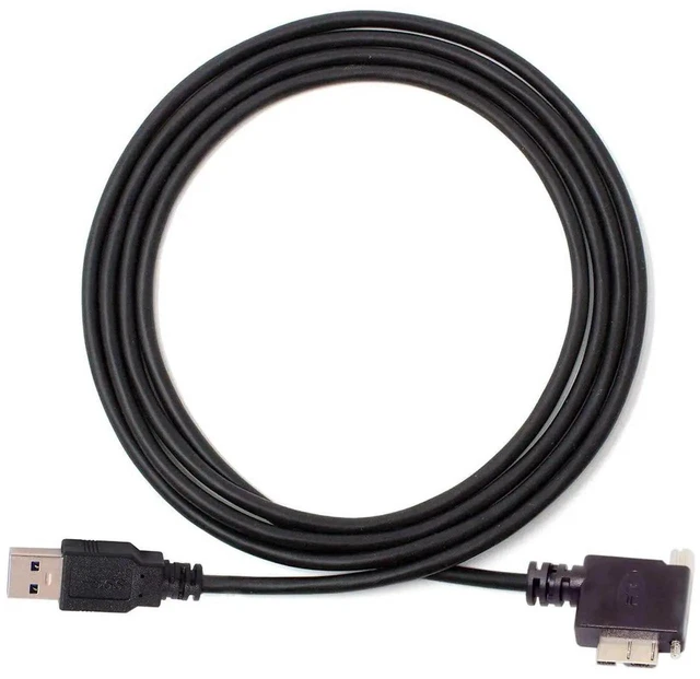 Alt view image 6 of 7 - AJMRTC 1.2M 90Degree RightAngled USB3.0 MicroB Male with ScrewLock Mount Data Cable, 5Gbps Machine Vision Cord for Industrial CCD Camera, HighSpeed Image Data Transmission