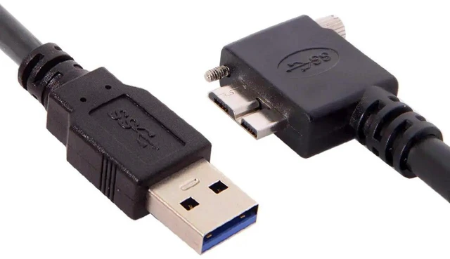 Alt view image 7 of 7 - AJMRTC 1.2M 90Degree RightAngled USB3.0 MicroB Male with ScrewLock Mount Data Cable, 5Gbps Machine Vision Cord for Industrial CCD Camera, HighSpeed Image Data Transmission