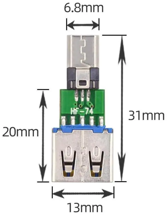 Alt view image 3 of 7 - AJMRTC 5Pcs/Lot Micro USB 2.0 5Pin Male to USBA Female OTG PCBA Adapter, 480Mbps Data Transfer Converter for Android Smartphones, Tablets, Connect Flash Drive Mouse Keyboard Peripherals