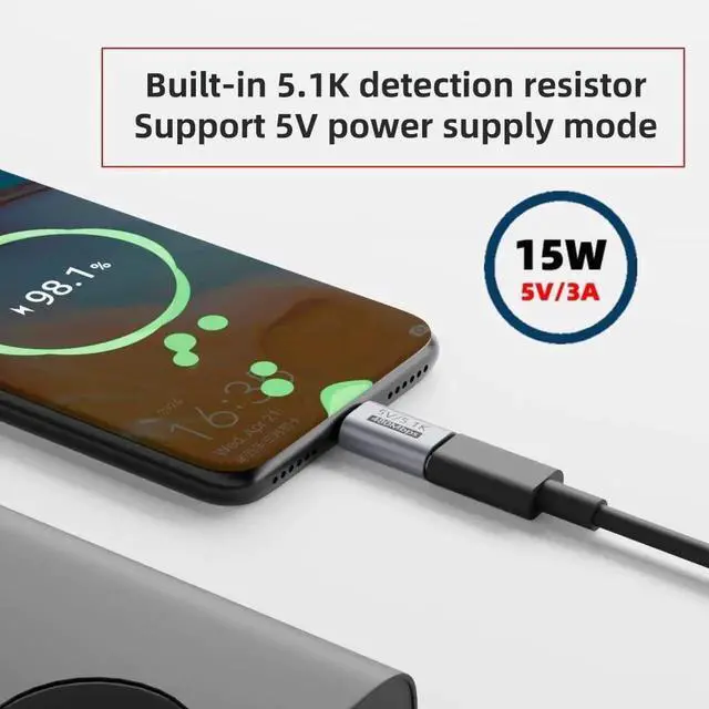 Alt view image 6 of 7 - AJMRTC 5Pcs/Lot USBC Male to USBC Female PD Blocker Adapter with Builtin 5.1K Resistor, DC 5V Lock PowerOnly Charging Tester, Blocks PD HighVoltage Negotiation for DIY Electronic Projects
