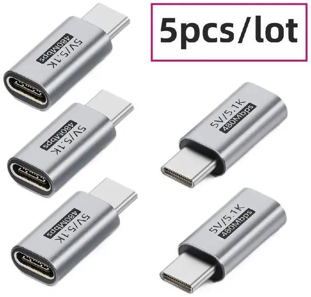Alt view image 4 of 7 - AJMRTC 5Pcs/Lot USBC Male to USBC Female PD Blocker Adapter with Builtin 5.1K Resistor, DC 5V Lock PowerOnly Charging Tester, Blocks PD HighVoltage Negotiation for DIY Electronic Projects