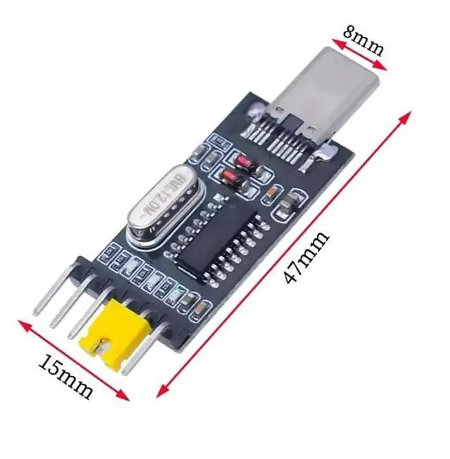 Alt view image 4 of 7 - AJMRTC USBC Male to TTL UART Serial Adapter with CH340G Chip, 3.3V / 5V Selectable Level Serial Programmer Module, Replacement for PL2303 for STC Microcontroller Debugging Firmware Download