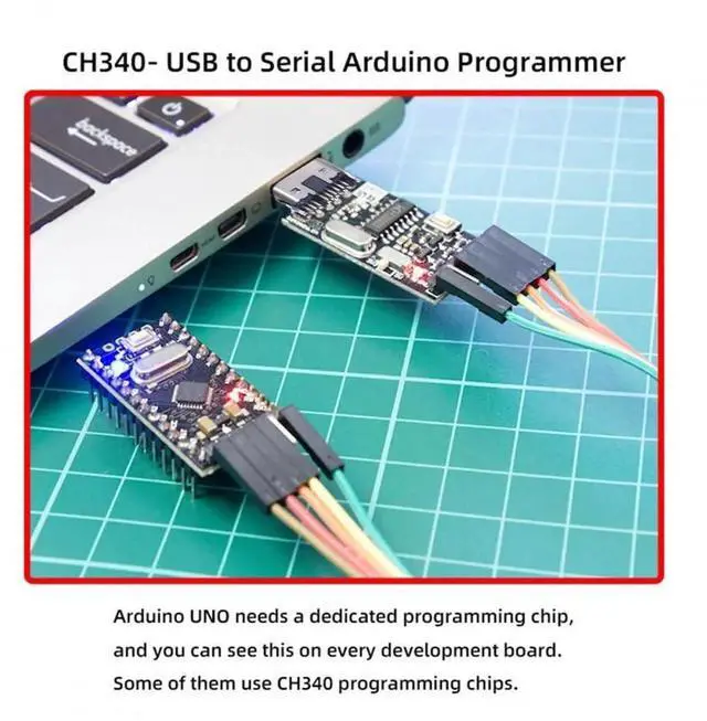 Alt view image 7 of 7 - AJMRTC USBC Male to TTL UART Serial Adapter with CH340G Chip, 3.3V / 5V Selectable Level Serial Programmer Module, Replacement for PL2303 for STC Microcontroller Debugging Firmware Download