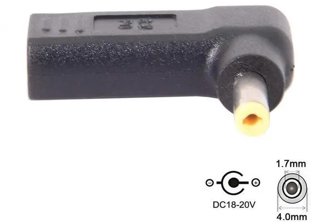 Alt view image 7 of 7 - AJMRTC 90Degree Angled USB3.1 TypeC Female to DC 4.0×1.7mm Male PD Emulator Trigger Adapter, Fixed 19V DC Barrel Power Decoy Converter for Legacy DCJack Laptops, PD PowerSource Conversion Connect