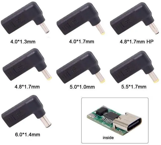 Alt view image 4 of 7 - AJMRTC 90Degree Angled USB3.1 TypeC Female to DC 4.0×1.7mm Male PD Emulator Trigger Adapter, Fixed 19V DC Barrel Power Decoy Converter for Legacy DCJack Laptops, PD PowerSource Conversion Connect