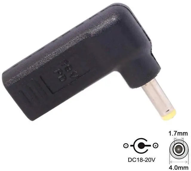 Alt view image 2 of 7 - AJMRTC 90Degree Angled USB3.1 TypeC Female to DC 4.0×1.7mm Male PD Emulator Trigger Adapter, Fixed 19V DC Barrel Power Decoy Converter for Legacy DCJack Laptops, PD PowerSource Conversion Connect