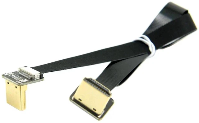 Main image of AJMRTC 50cm Dual 90Degree Down Angled HDMI TypeA Male to Male FPC Flat Cable, UltraThin Flexible Ribbon Cord for FPV Drone, Multicopter Gimbal, Aerial Photography, HDTV Video Signal Transmission